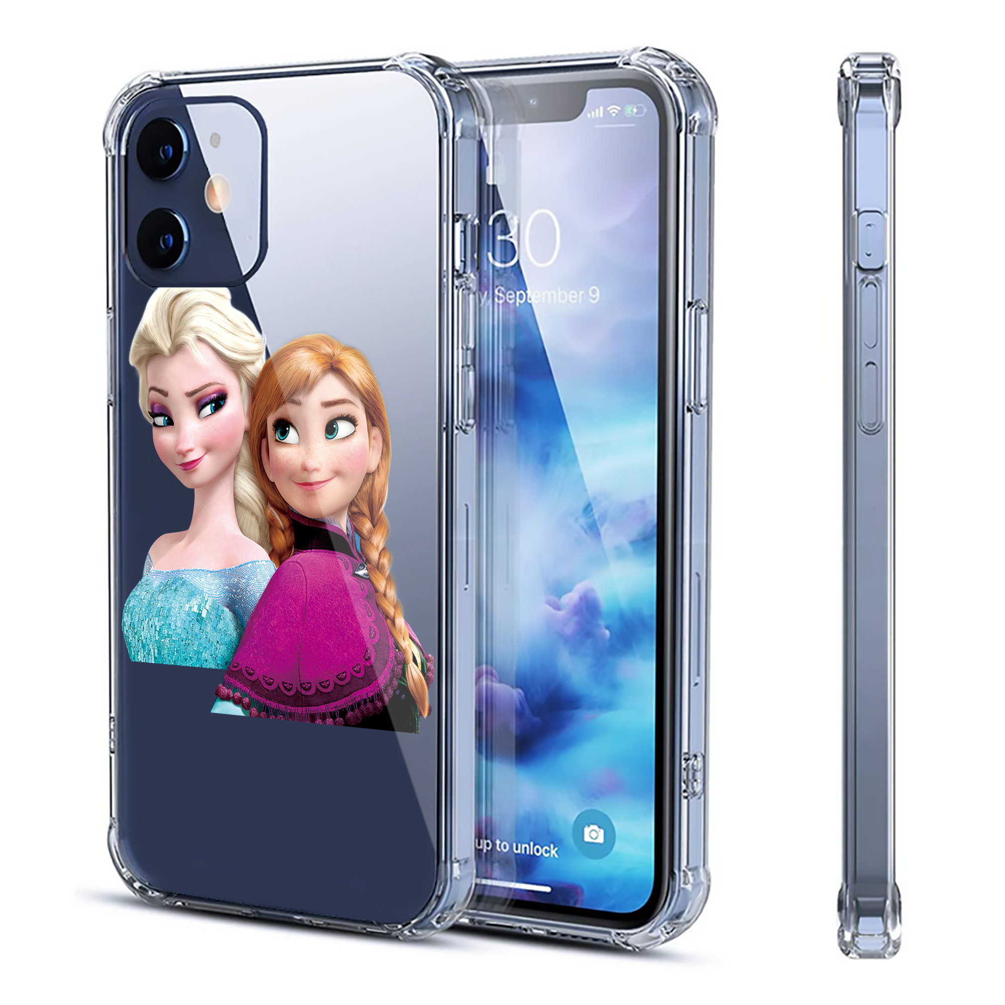 （画像用） アナと雪の女王 アンナ エルサ Frozen Anna Elsa 【iPhone 12シリーズ対応】透明スマホケース（クリアソフトケース）